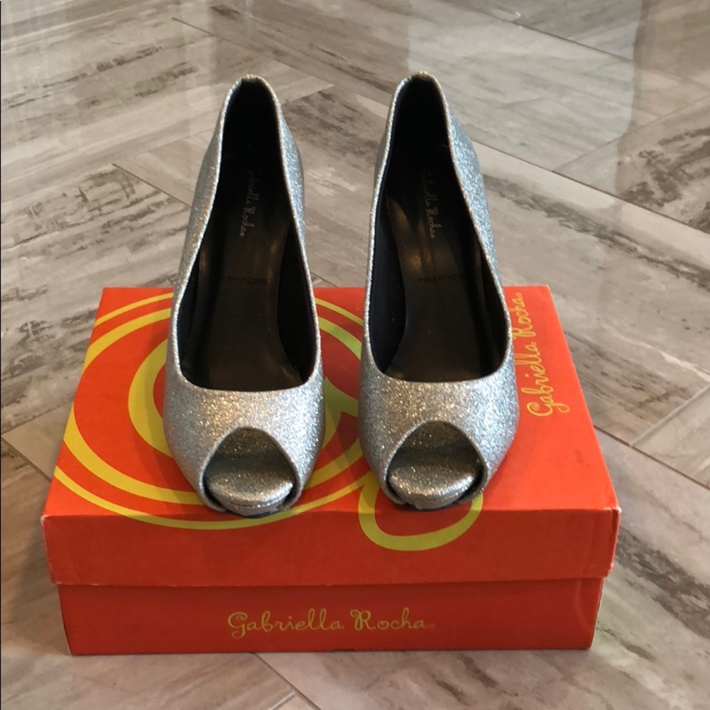 Gabriella Rocha Silver Glitter Heels